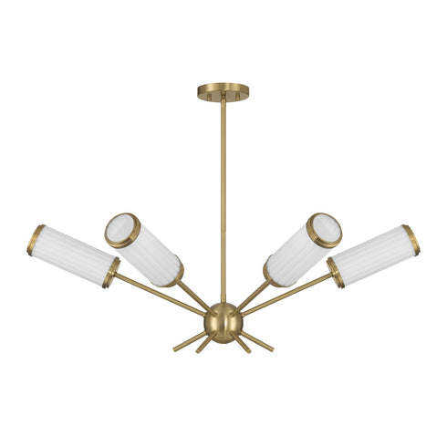 Denison 6-Light Chandelier in Warm Brass by Dann Foley