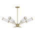 Denison 6-Light Chandelier in Warm Brass by Dann Foley