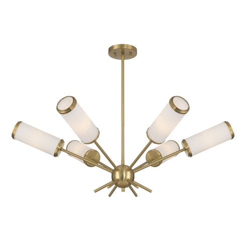 Denison 6-Light Chandelier in Warm Brass by Dann Foley