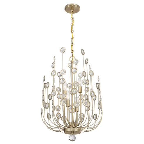Irina 4-Light Chandelier in Noble Brass