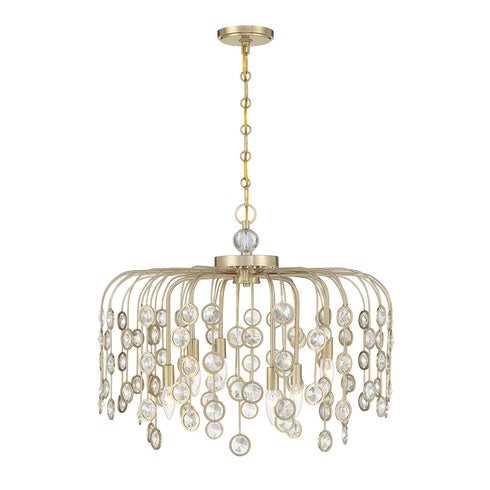 Irina 6-Light Chandelier in Noble Brass
