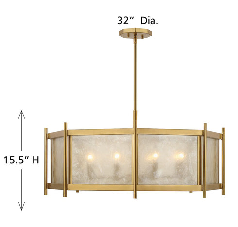 Jacobs 8-Light Chandelier in Warm Brass