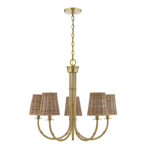 Ashbury 5-Light Chandelier in Warm Brass