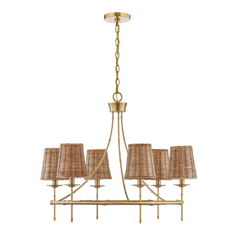 Ashbury 6-Light Chandelier in Warm Brass