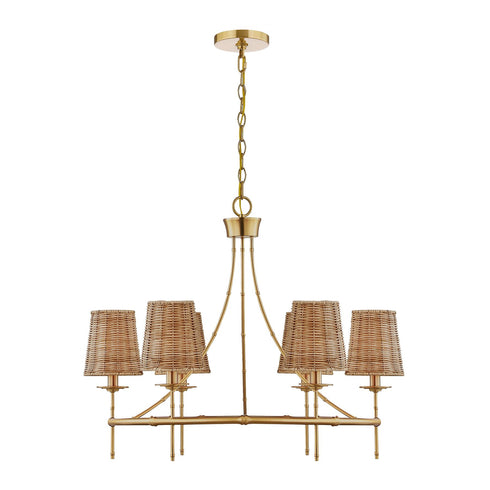 Ashbury 6-Light Chandelier in Warm Brass