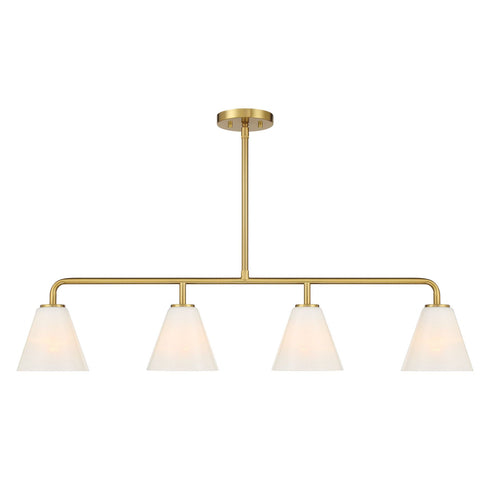 Blair 4-Light Linear Chandelier in Warm Brass