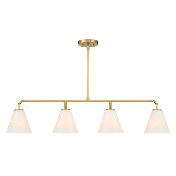Blair 4-Light Linear Chandelier in Warm Brass