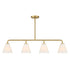 Blair 4-Light Linear Chandelier in Warm Brass