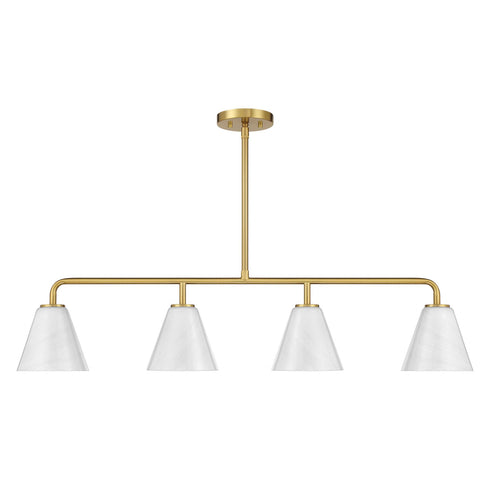 Blair 4-Light Linear Chandelier in Warm Brass