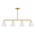 Blair 4-Light Linear Chandelier in Warm Brass