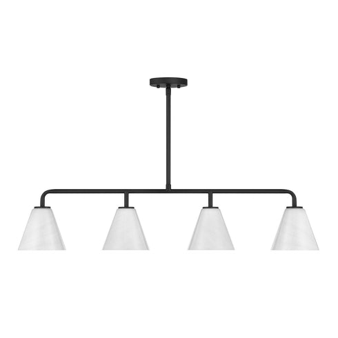 Blair 4-Light Linear Chandelier in Warm Brass
