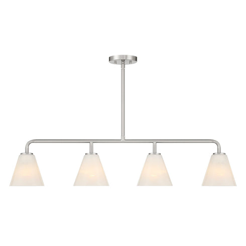 Blair 4-Light Linear Chandelier in Warm Brass