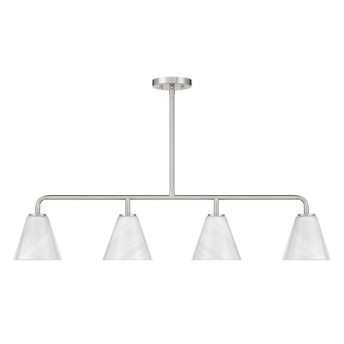 Blair 4-Light Linear Chandelier in Warm Brass
