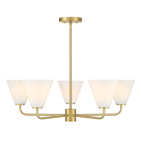 Blair 5-Light Chandelier in Warm Brass