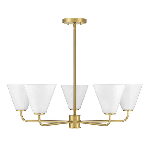 Blair 5-Light Chandelier in Warm Brass