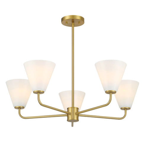Blair 5-Light Chandelier in Warm Brass
