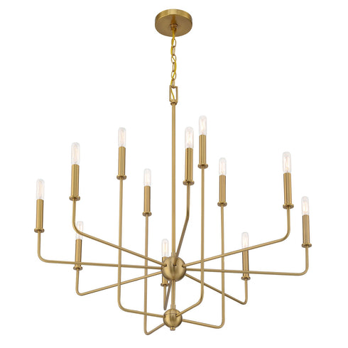Avondale 12-Light Chandelier in Warm Brass