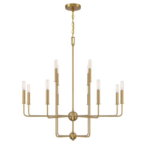 Avondale 12-Light Chandelier in Warm Brass