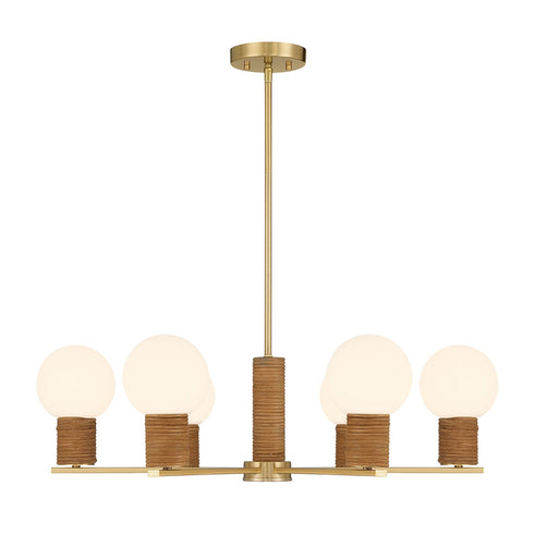 Jarrell 6-Light Chandelier in Warm Brass
