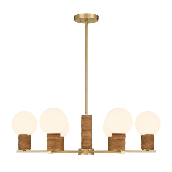 Jarrell 6-Light Chandelier in Warm Brass