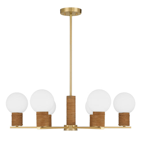 Jarrell 6-Light Chandelier in Warm Brass