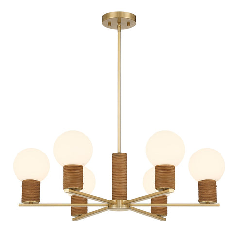 Jarrell 6-Light Chandelier in Warm Brass