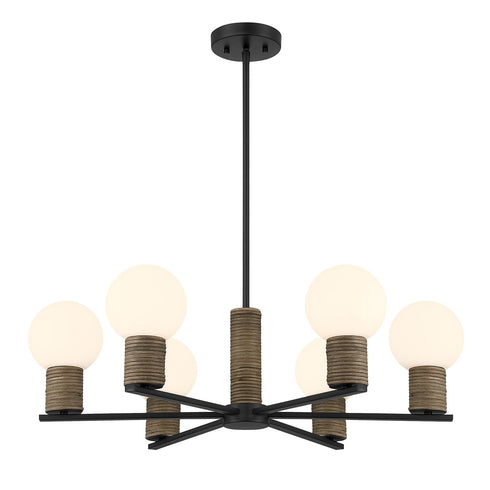 Jarrell 6-Light Chandelier in Warm Brass