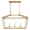 Townsend 3-Light Linear Chandelier in Warm Brass