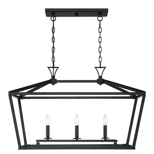 Townsend 3-Light Linear Chandelier in Warm Brass