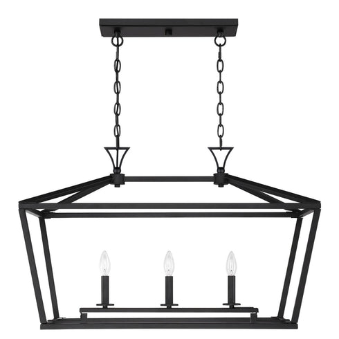 Townsend 3-Light Linear Chandelier in Warm Brass