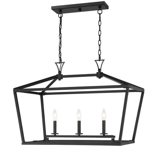 Townsend 3-Light Linear Chandelier in Warm Brass