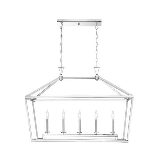 Townsend 5-Light Linear Chandelier in Polished Nickel