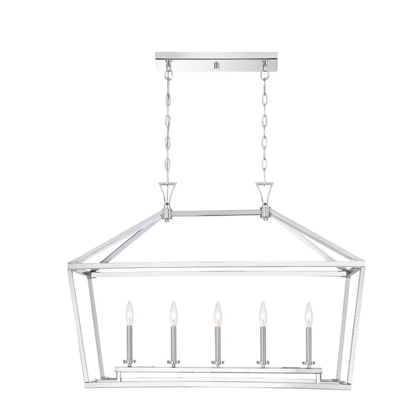Townsend 5-Light Linear Chandelier in Polished Nickel