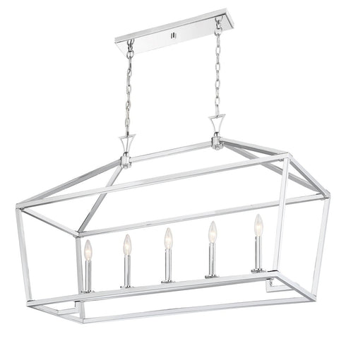 Townsend 5-Light Linear Chandelier in Polished Nickel