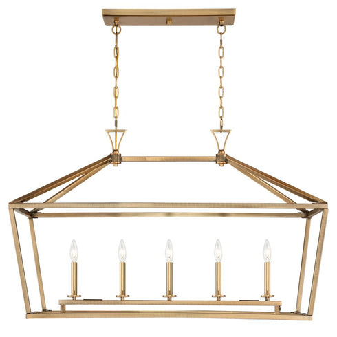 Townsend 5-Light Linear Chandelier in Polished Nickel