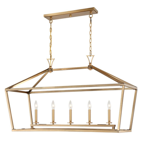 Townsend 5-Light Linear Chandelier in Polished Nickel