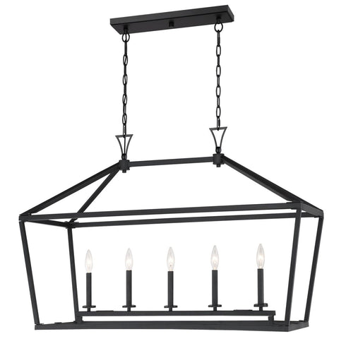 Townsend 5-Light Linear Chandelier in Polished Nickel
