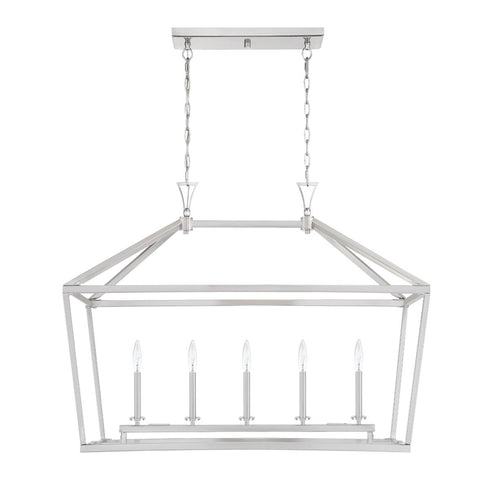 Townsend 5-Light Linear Chandelier in Polished Nickel