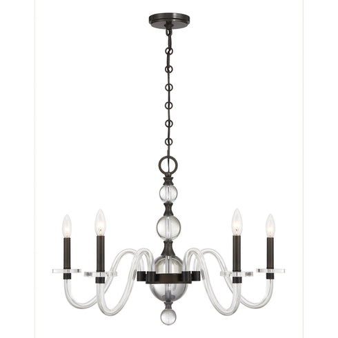 Aragon 5-Light Chandelier in Mediterranean Bronze