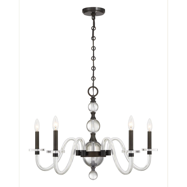 Aragon 5-Light Chandelier in Mediterranean Bronze