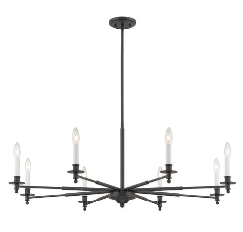 Jasmine 8-Light Chandelier in Matte Black