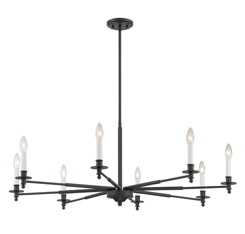 Jasmine 8-Light Chandelier in Matte Black