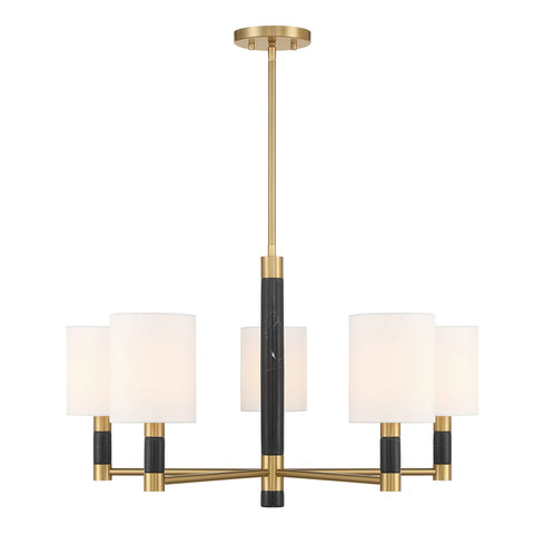 Conrad 5-Light Chandelier in Warm Brass