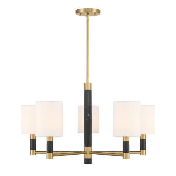 Conrad 5-Light Chandelier in Warm Brass