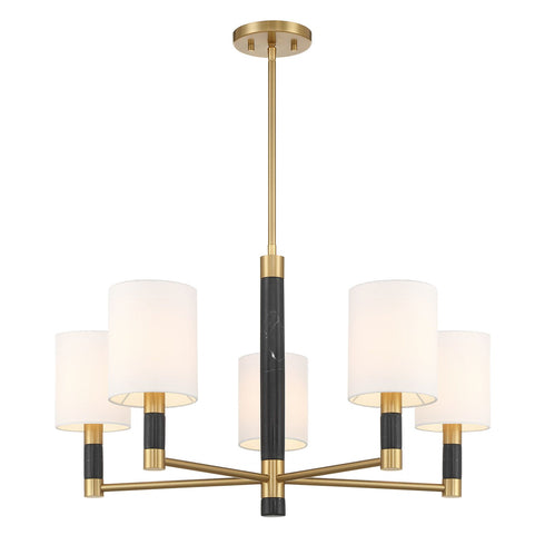 Conrad 5-Light Chandelier in Warm Brass