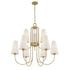 Wilkes 9-Light Chandelier in Warm Brass by Dann Foley