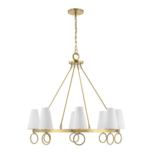Wilkes 8-Light Chandelier in Warm Brass by Dann Foley