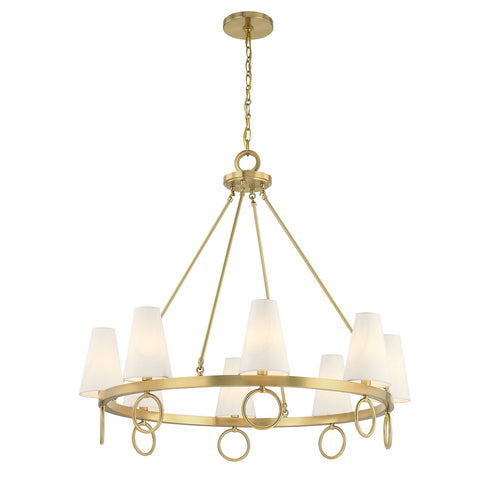 Wilkes 8-Light Chandelier in Warm Brass by Dann Foley