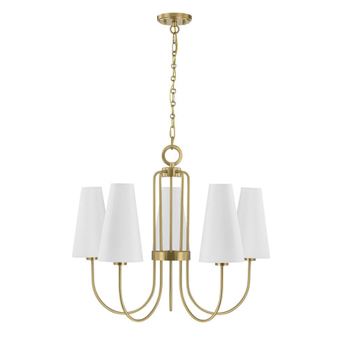 Wilkes 5-Light Chandelier in Warm Brass by Dann Foley