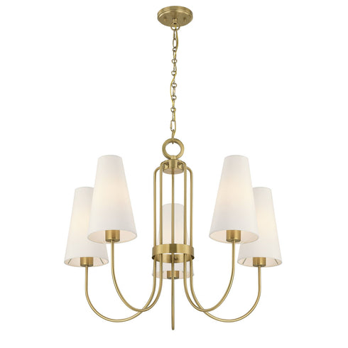 Wilkes 5-Light Chandelier in Warm Brass by Dann Foley